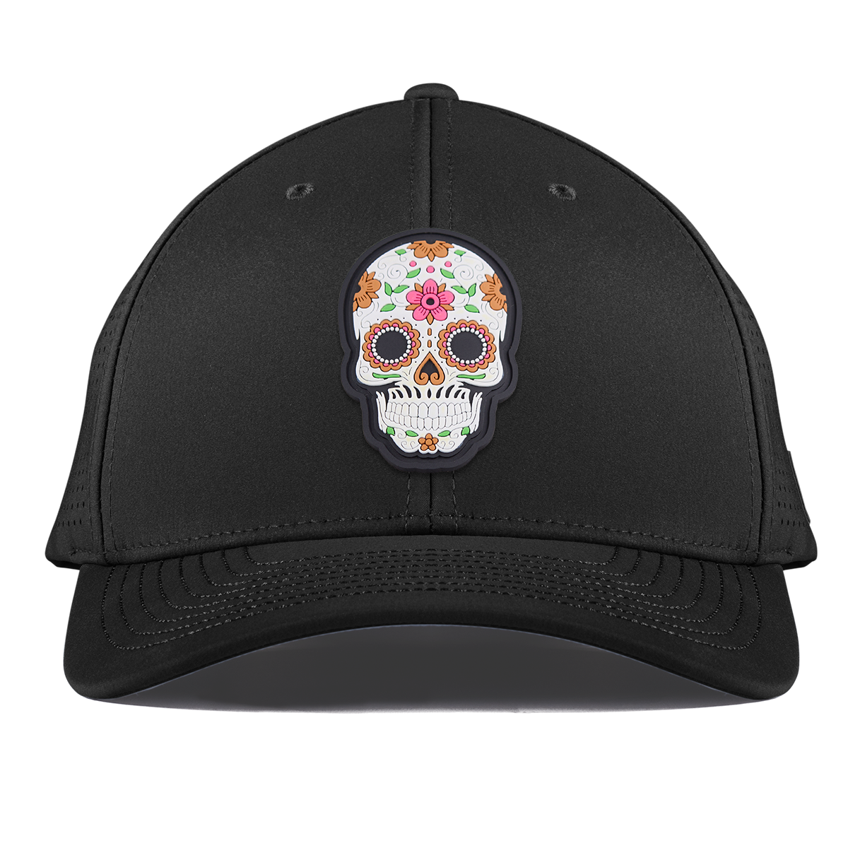 Flower Skull PVC Curved Elite XGen™ Black