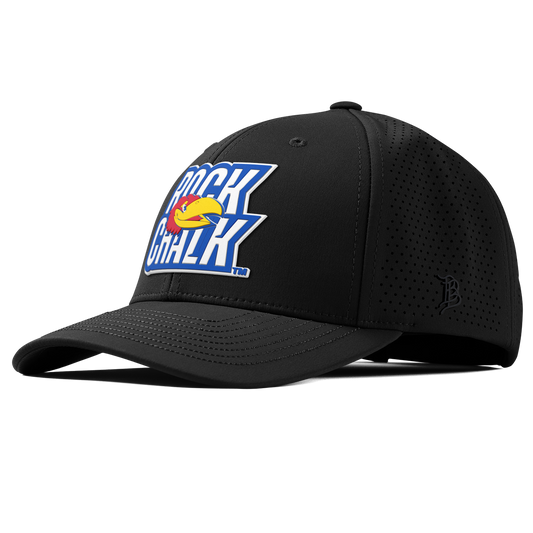 University of Kansas "Kansas Rock Chalk Block" Curved Elite XGen™ Black