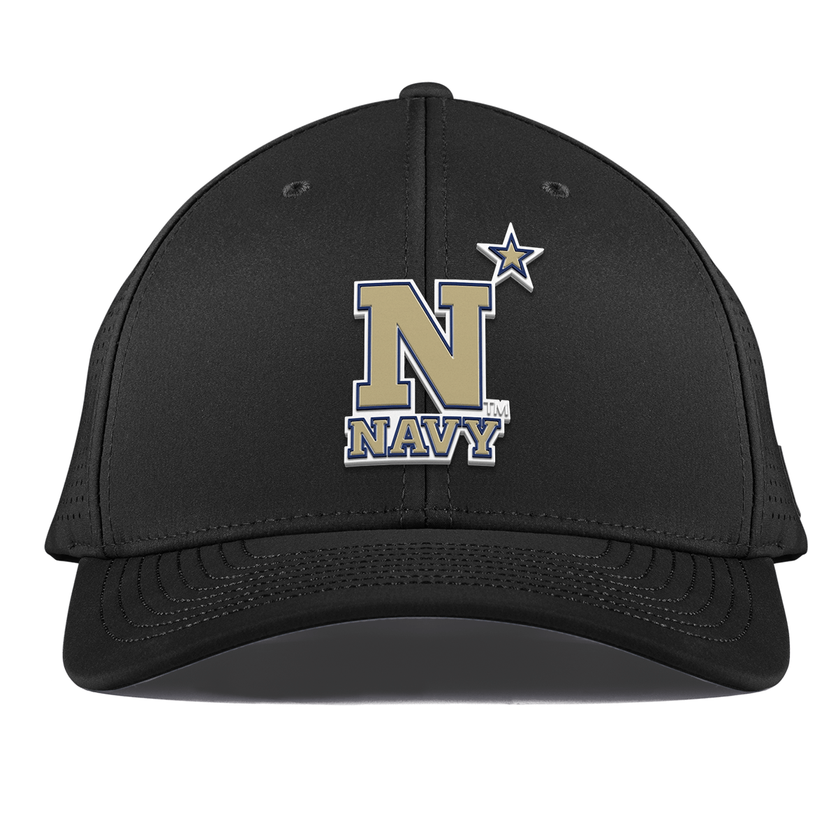 United States Naval Academy "Naval Academy Team Logo Gold" Curved Elite XGen™ Black