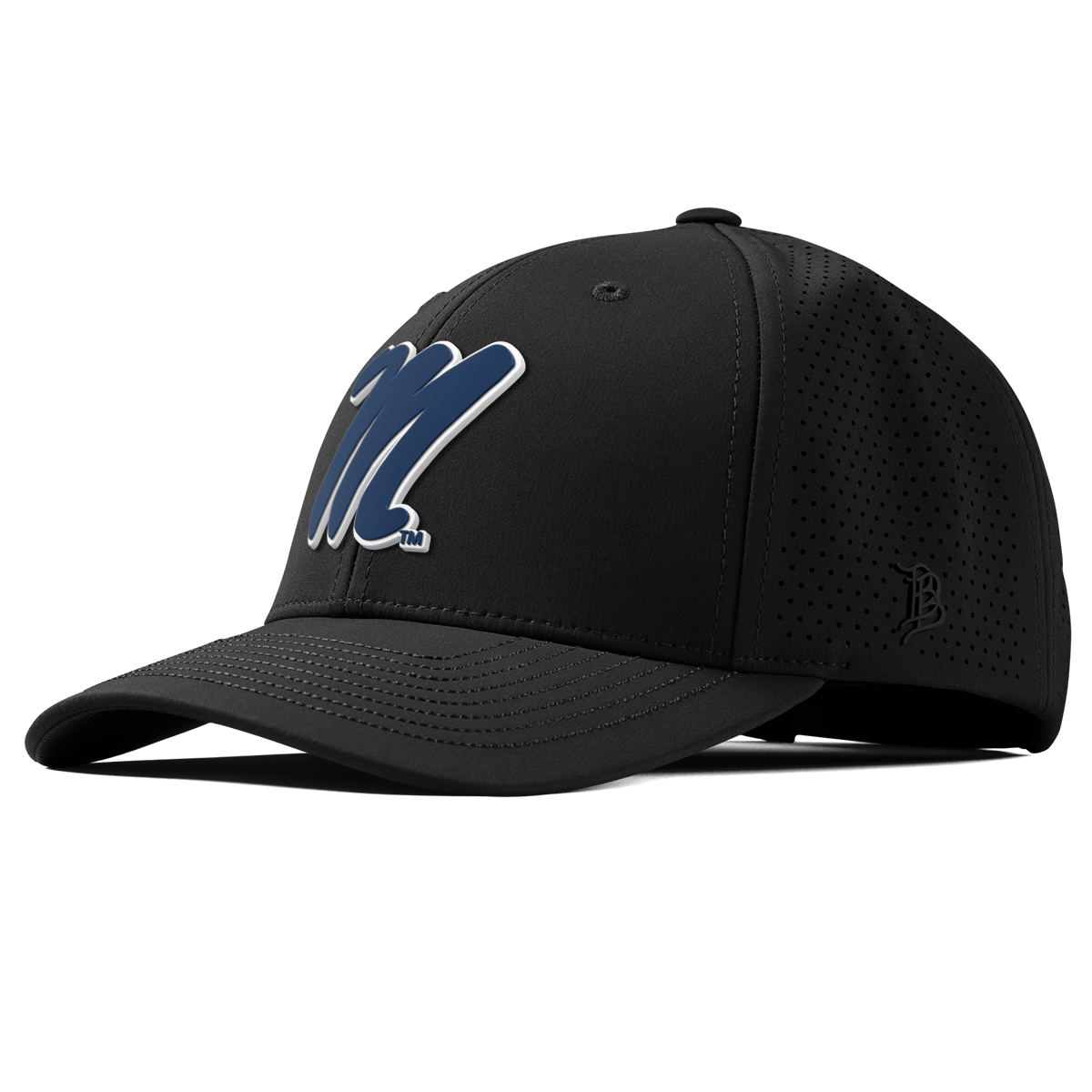 University of Mississippi "Ole Miss Block M Navy" Curved Elite XGen™ Black