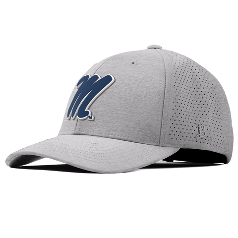 University of Mississippi "Ole Miss Block M Navy" Curved Elite XGen™ Heather Gray