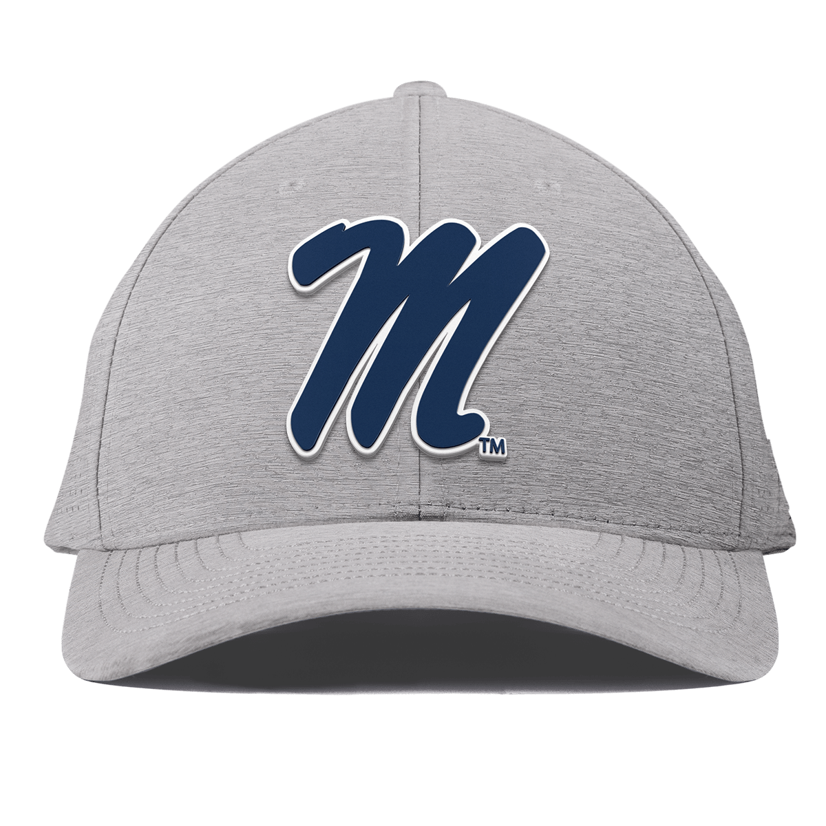 University of Mississippi "Ole Miss Block M Navy" Curved Elite XGen™ Heather Gray