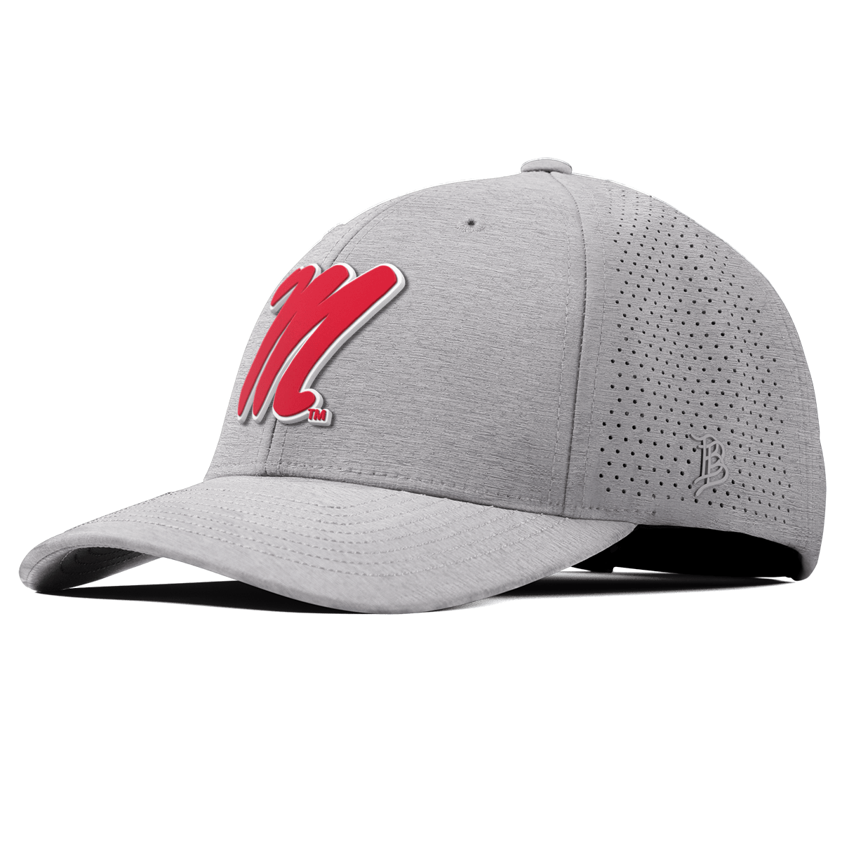 University of Mississippi "Ole Miss Block M Red" Curved Elite XGen™ Heather Gray