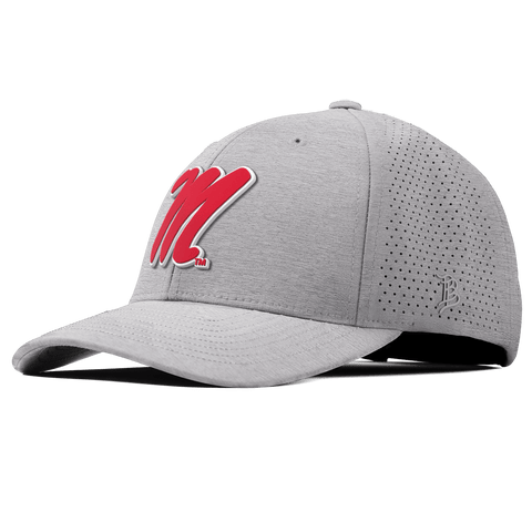 University of Mississippi "Ole Miss Block M Red" Curved Elite XGen™ Heather Gray