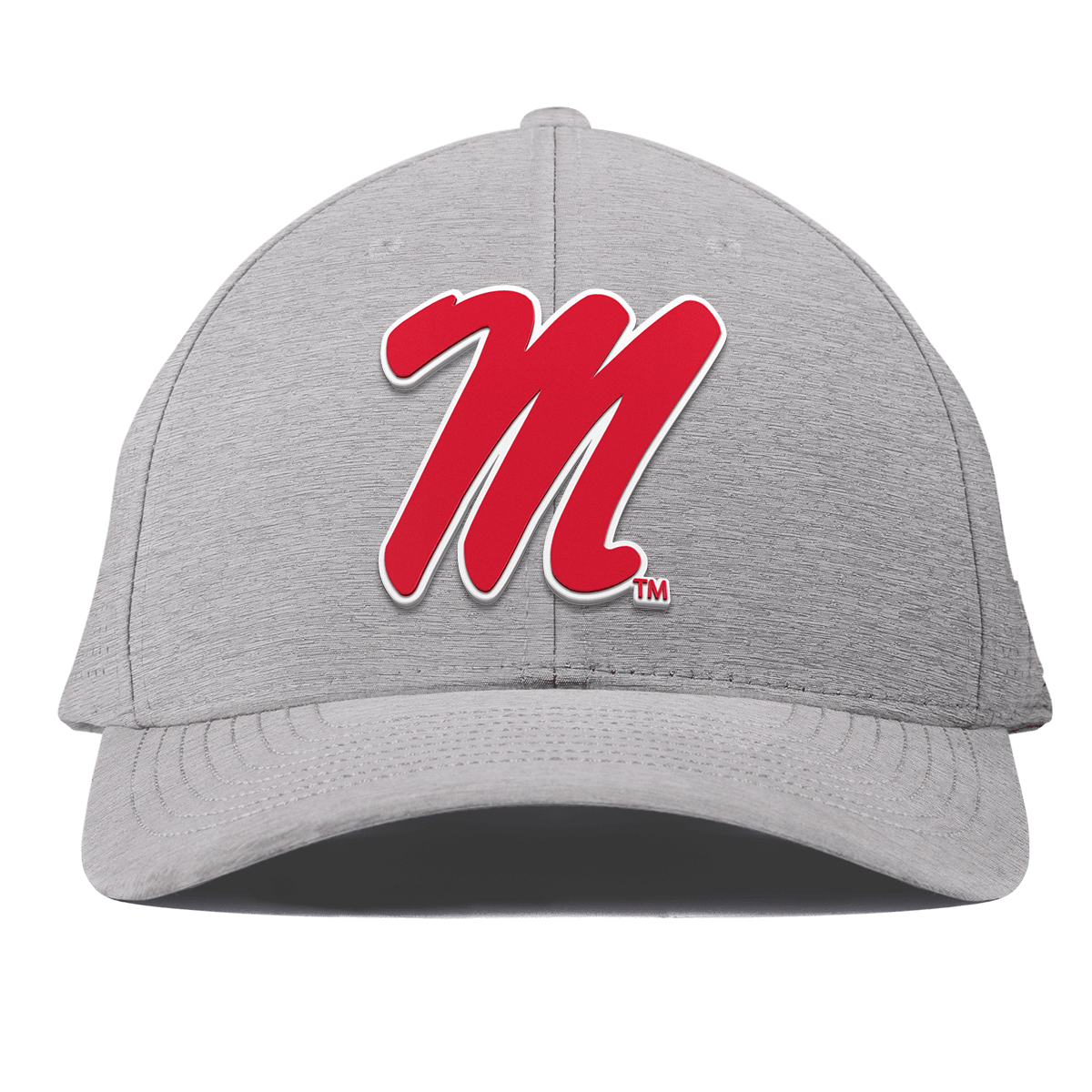 University of Mississippi "Ole Miss Block M Red" Curved Elite XGen™ Heather Gray
