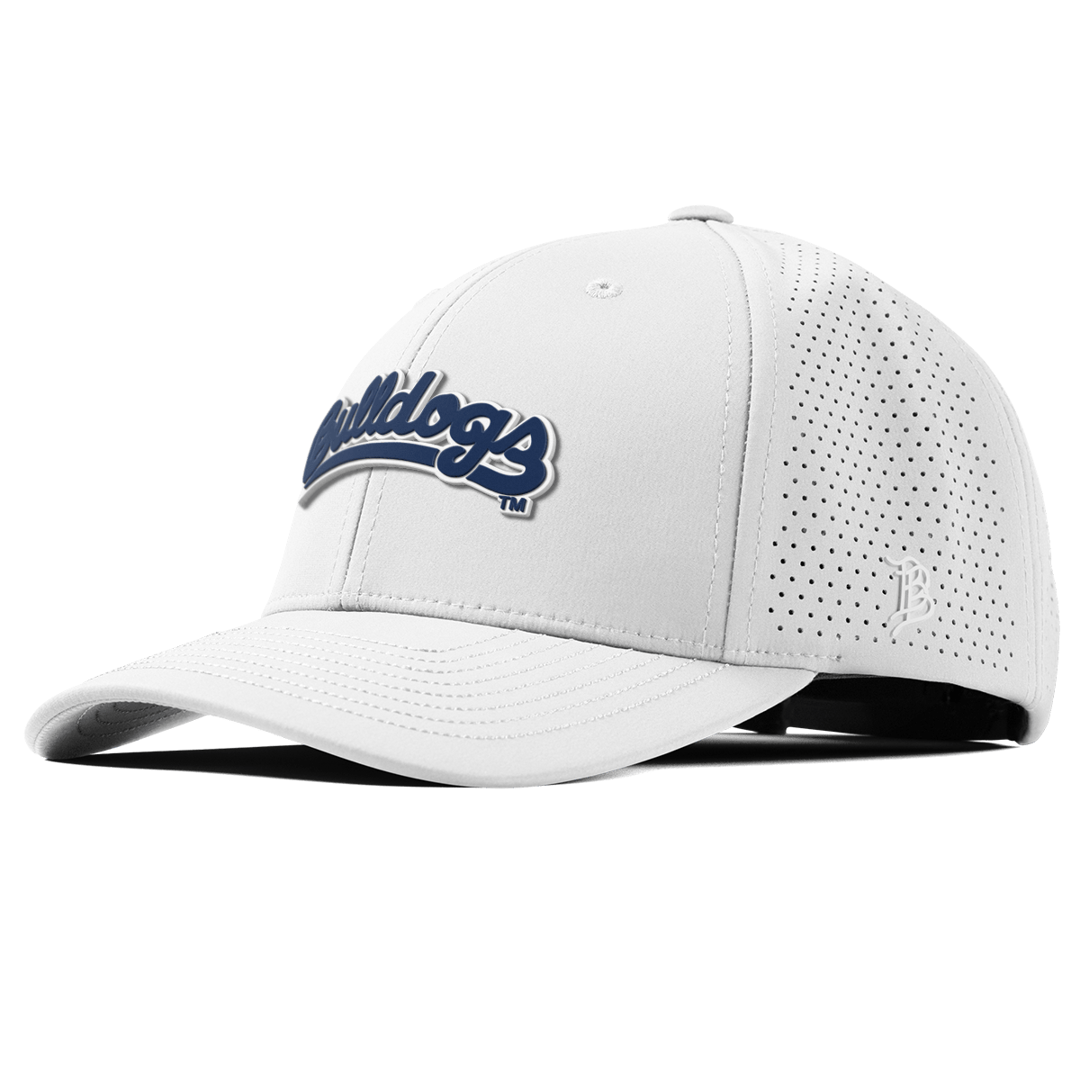 Fresno State University "Bulldogs Script Navy" Curved Elite XGen™ White