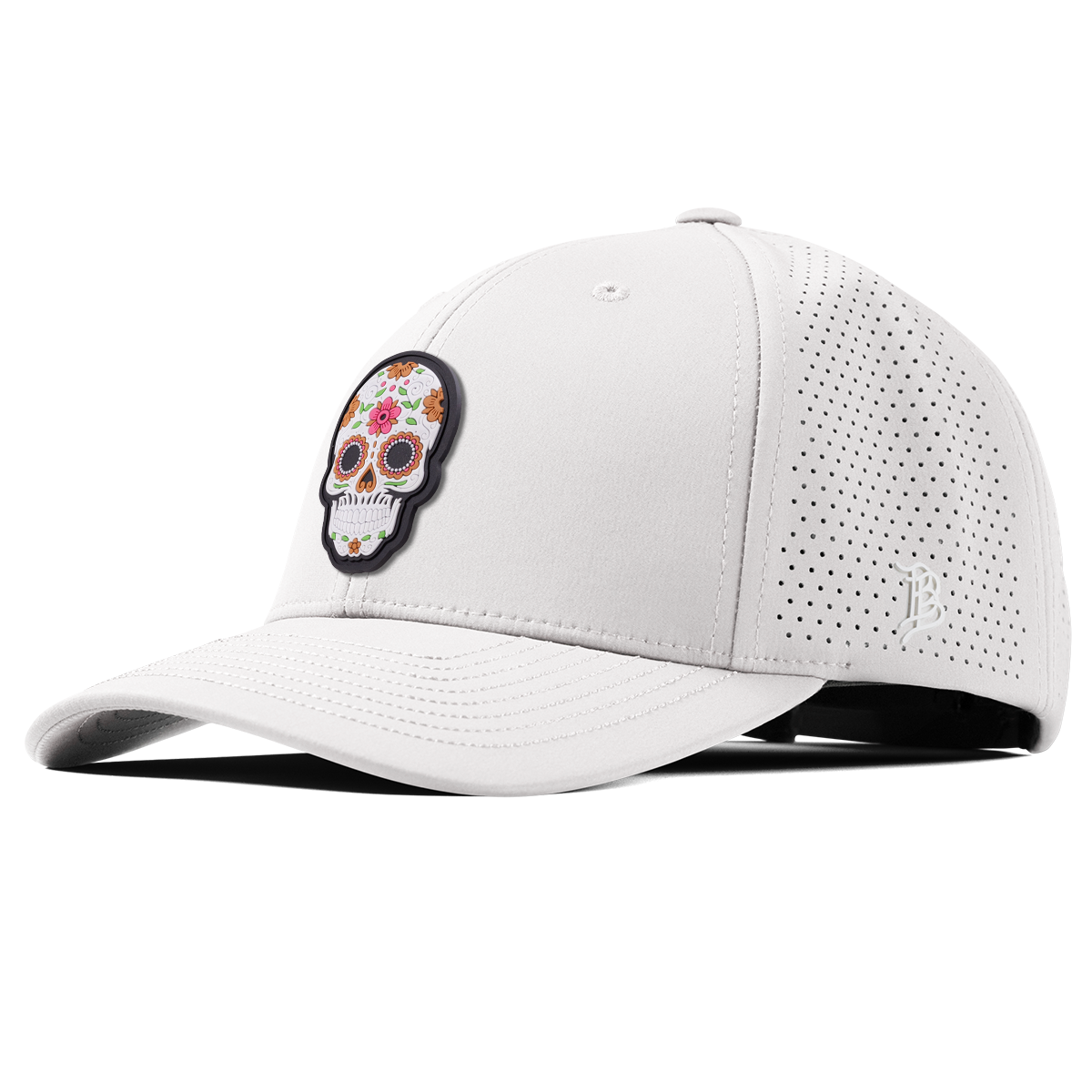 Flower Skull PVC Curved Elite XGen™ White
