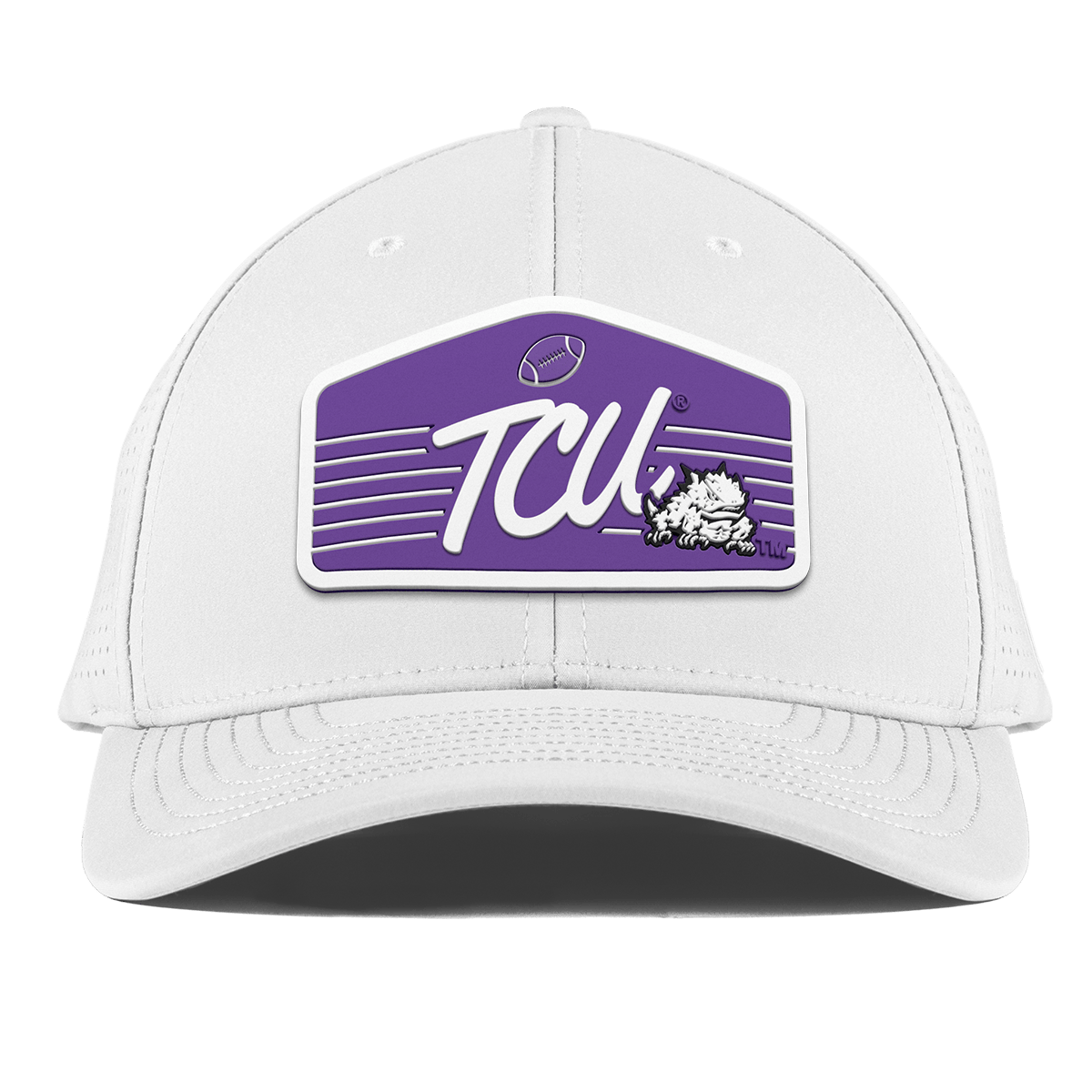 Texas Christian University "Horned Frogs Football" Curved Elite XGen™ White