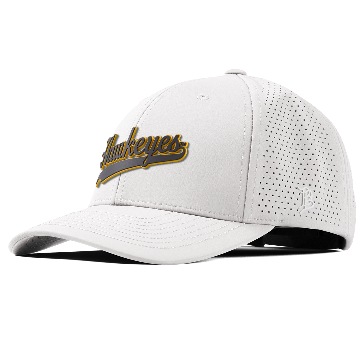University of Iowa "Iowa Hawkeyes Script" Curved Elite XGen™ White
