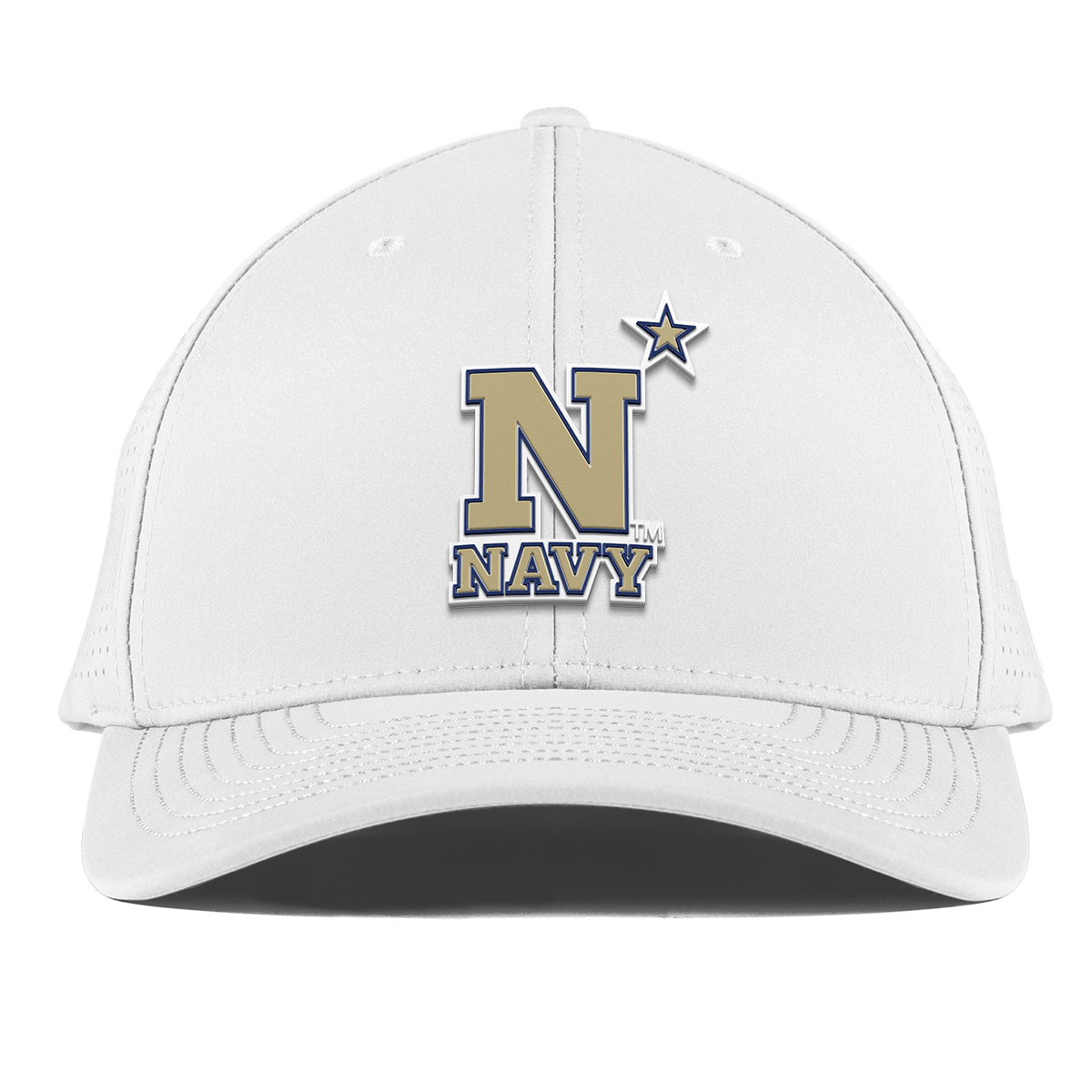 United States Naval Academy "Naval Academy Team Logo Gold" Curved Elite XGen™ White