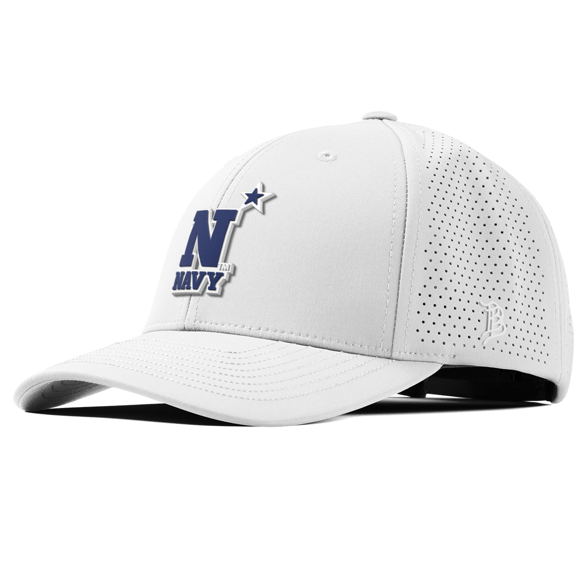 United States Naval Academy "Naval Academy Team Logo Navy" Curved Elite XGen™ White