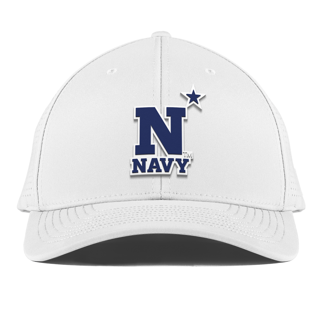 United States Naval Academy "Naval Academy Team Logo Navy" Curved Elite XGen™ White