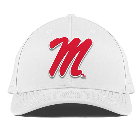 University of Mississippi "Ole Miss Block M Red" Curved Elite XGen™ White