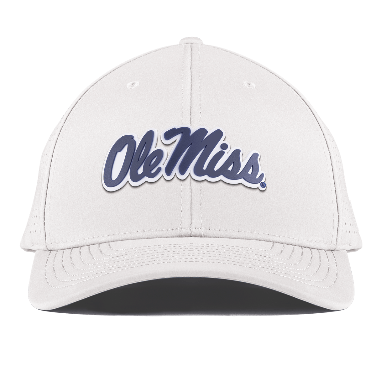 University of Mississippi "Ole Miss Navy Script" Curved Elite XGen™ White