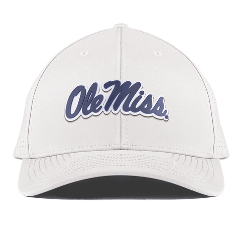 University of Mississippi "Ole Miss Navy Script" Curved Elite XGen™ White