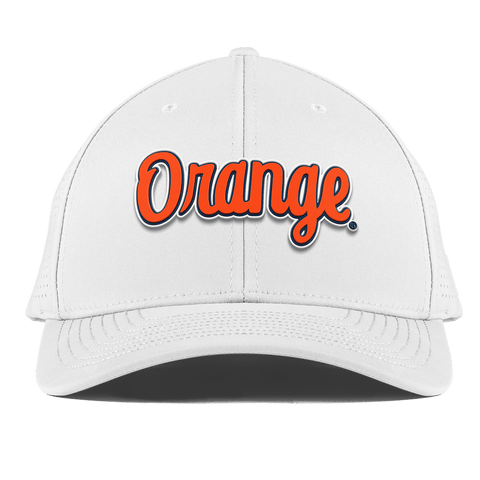 Syracuse University "Orange Throwback Script" Curved Elite XGen White