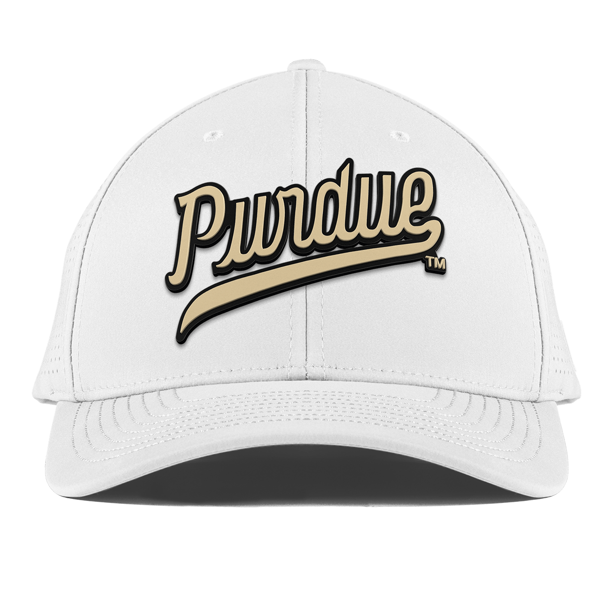 Purdue University "Purdue Script Gold" Curved Elite XGen™ White