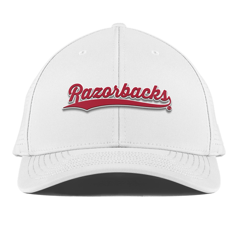 University of Arkansas "Razorback Script" Curved Elite XGen™ White