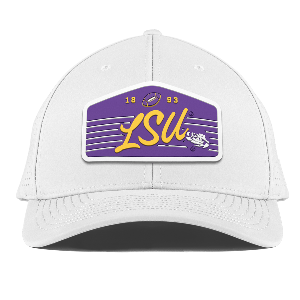Louisiana State University "Tigers Football" Curved Elite XGen™ White