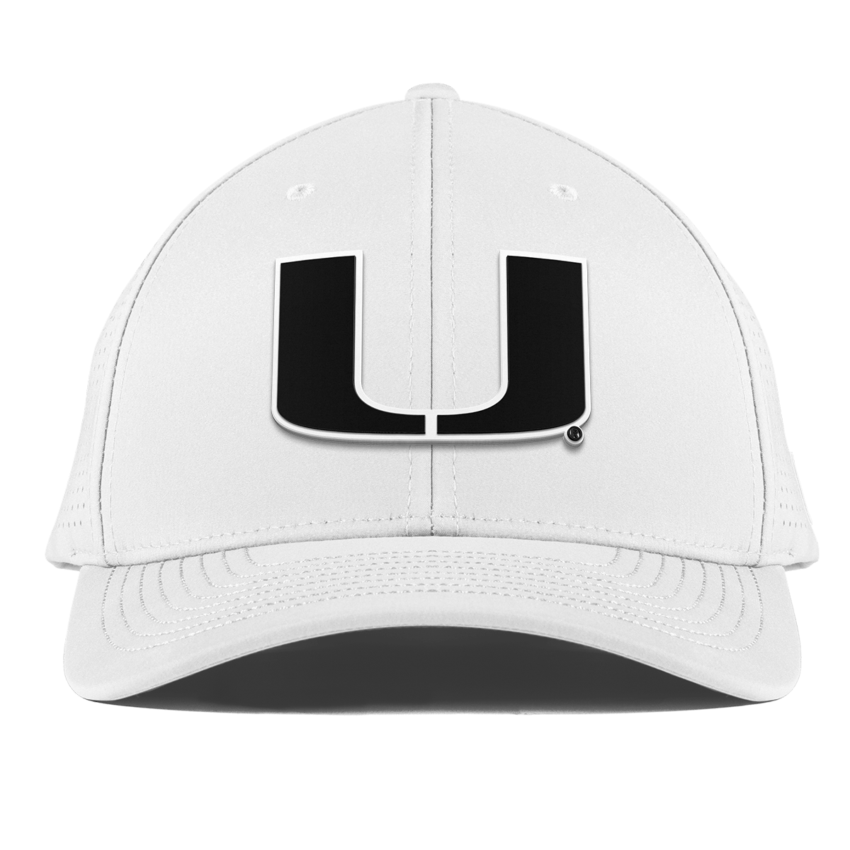 University of Miami "Vintage Miami Team Logo" Curved Elite XGen™ White
