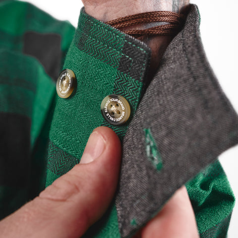 Myca™ Plaid Button-Up Cuff Button Kelly Green