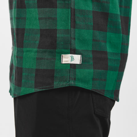 Myca™ Plaid Button-Up Hem Kelly Green