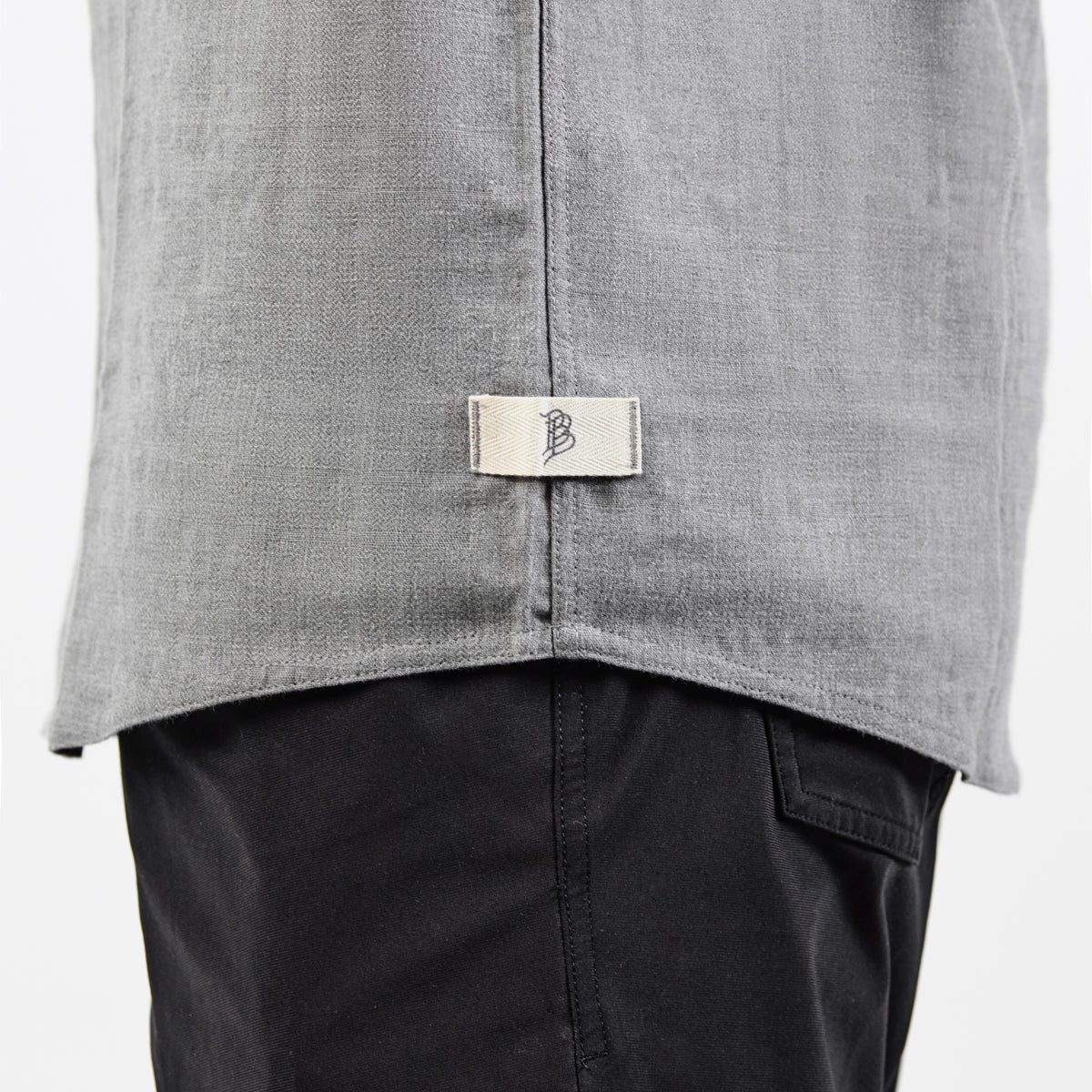 Myca™ Solid Button-Up Hem Gray