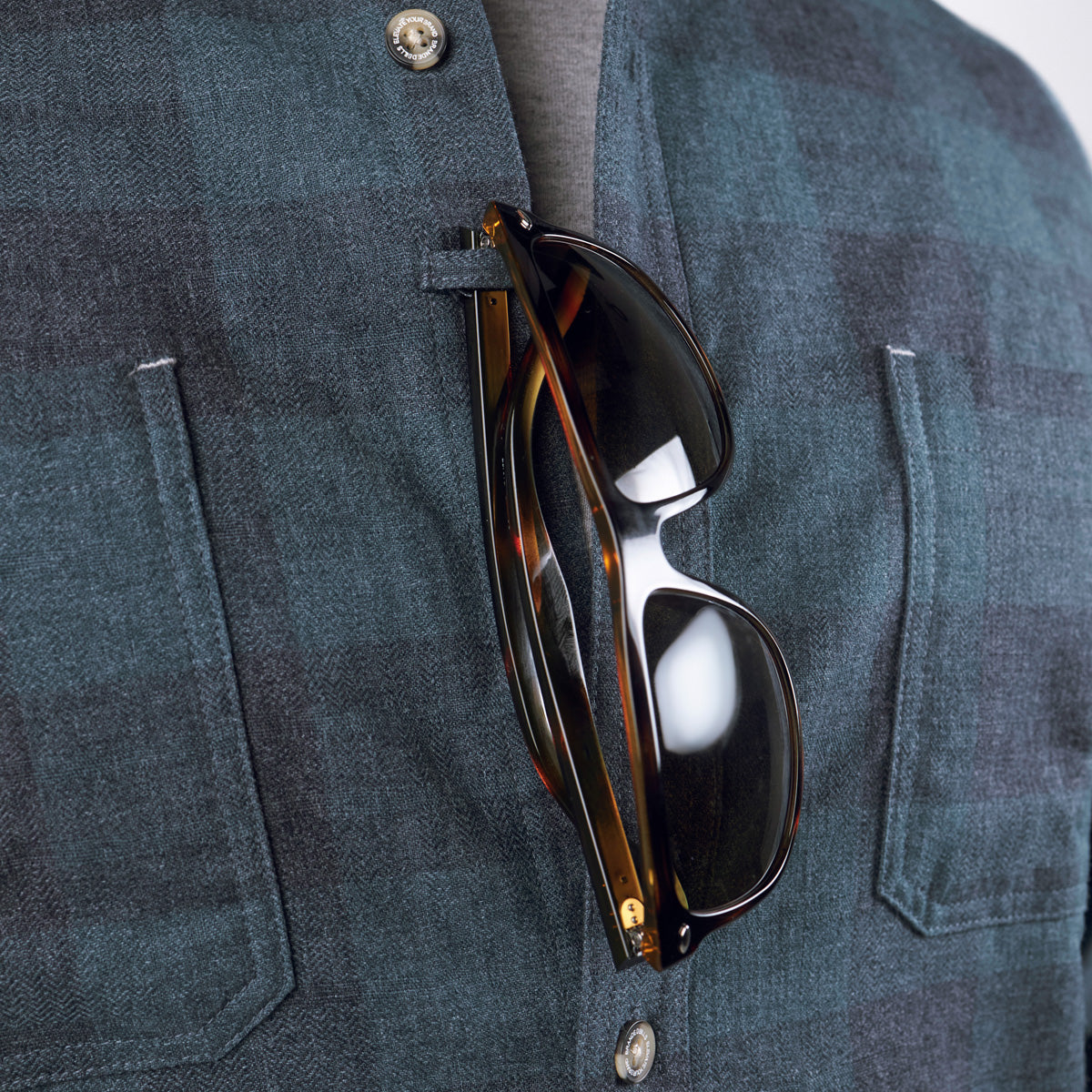 Myca™ Plaid Button-Up Sunglasses Loop Orion