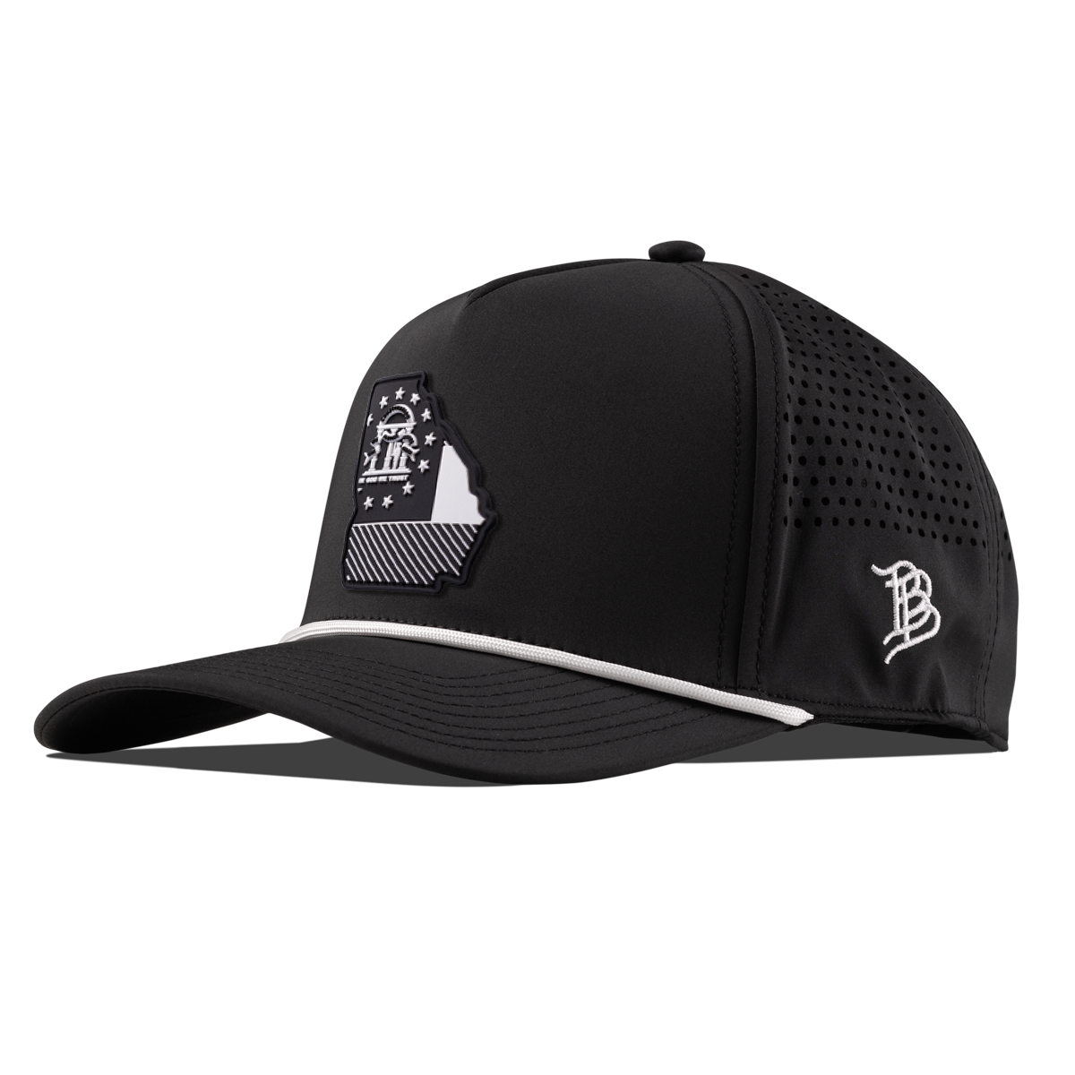 Georgia Vintage Curved 5 Panel Performance Black