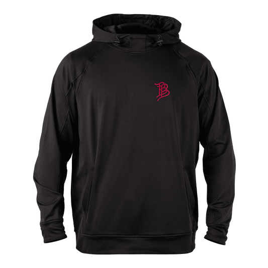 Stacked BB Icon  Silicone Performance Hoodie Black