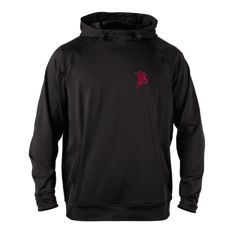 Stacked BB Icon  Silicone Performance Hoodie Black