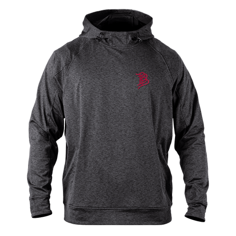 Stacked BB Icon Silicone Performance Hoodie Charcoal Heather