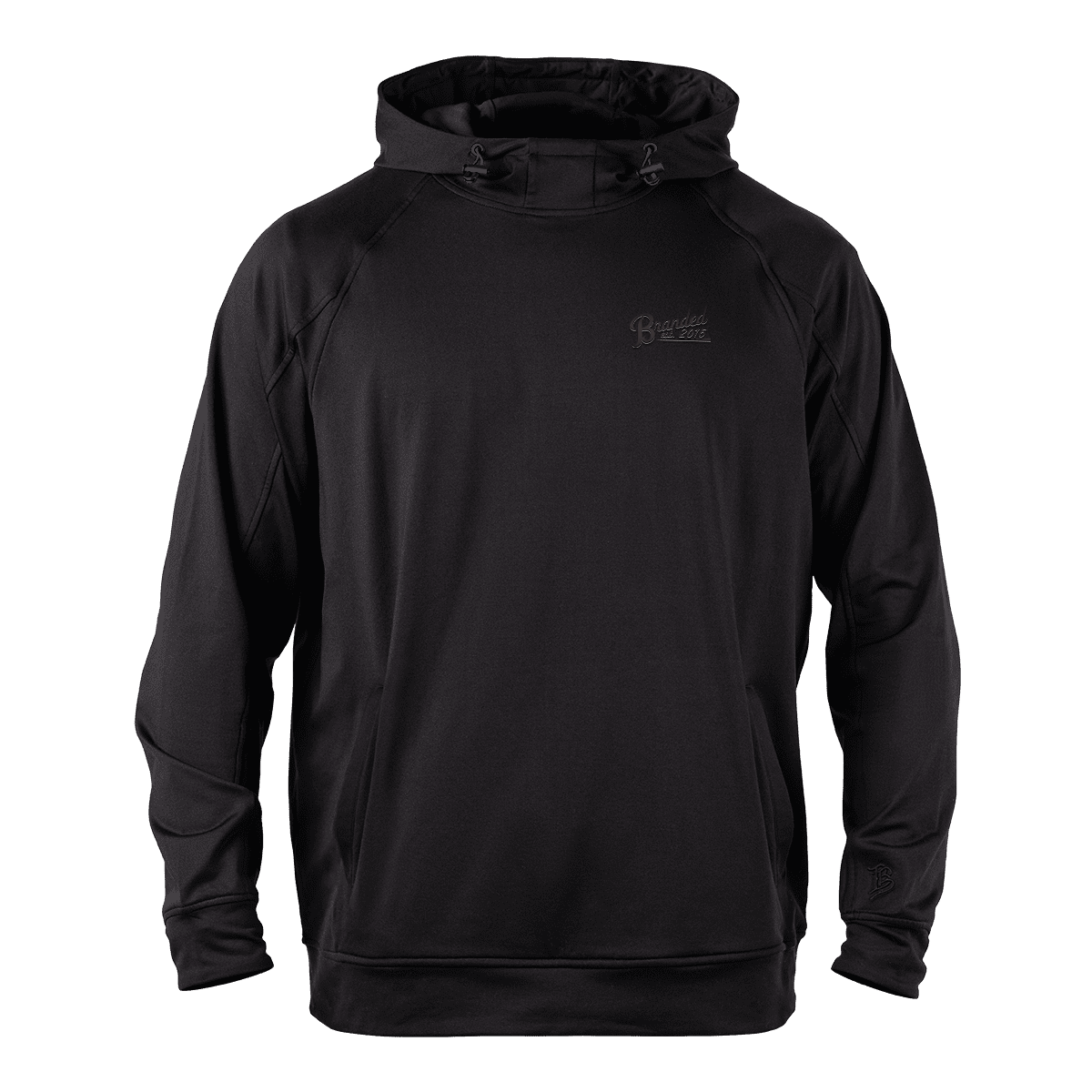 Est. 2015 Stacked Silicone Script Performance Hoodie Black