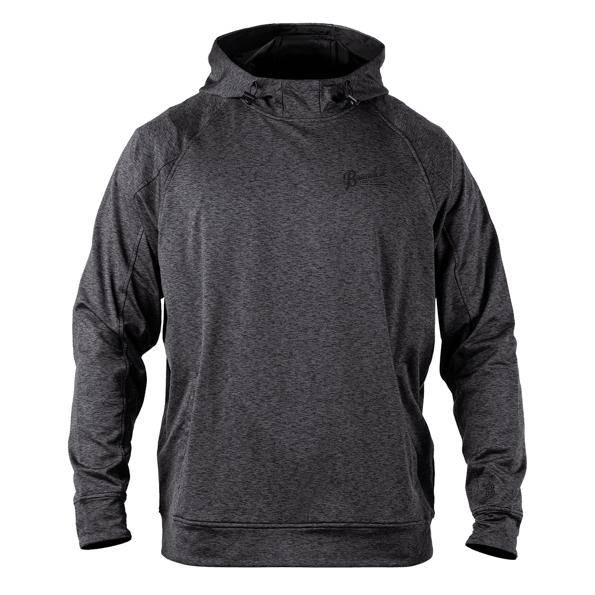 Est. 2015 Stacked Silicone Script Performance Hoodie Charcoal