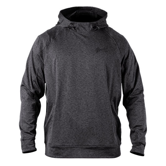 Est. 2015 Stacked Silicone Script Performance Hoodie Charcoal