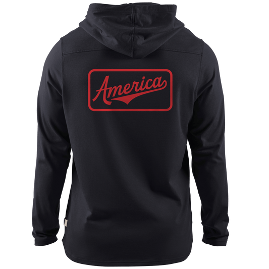 America Badge Cortaro™ Hooded Henley  Black