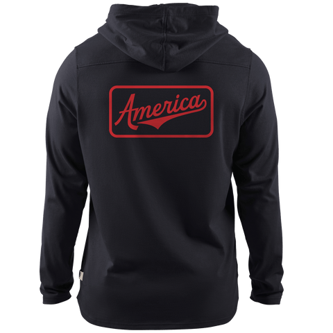 America Badge Cortaro™ Hooded Henley  Black
