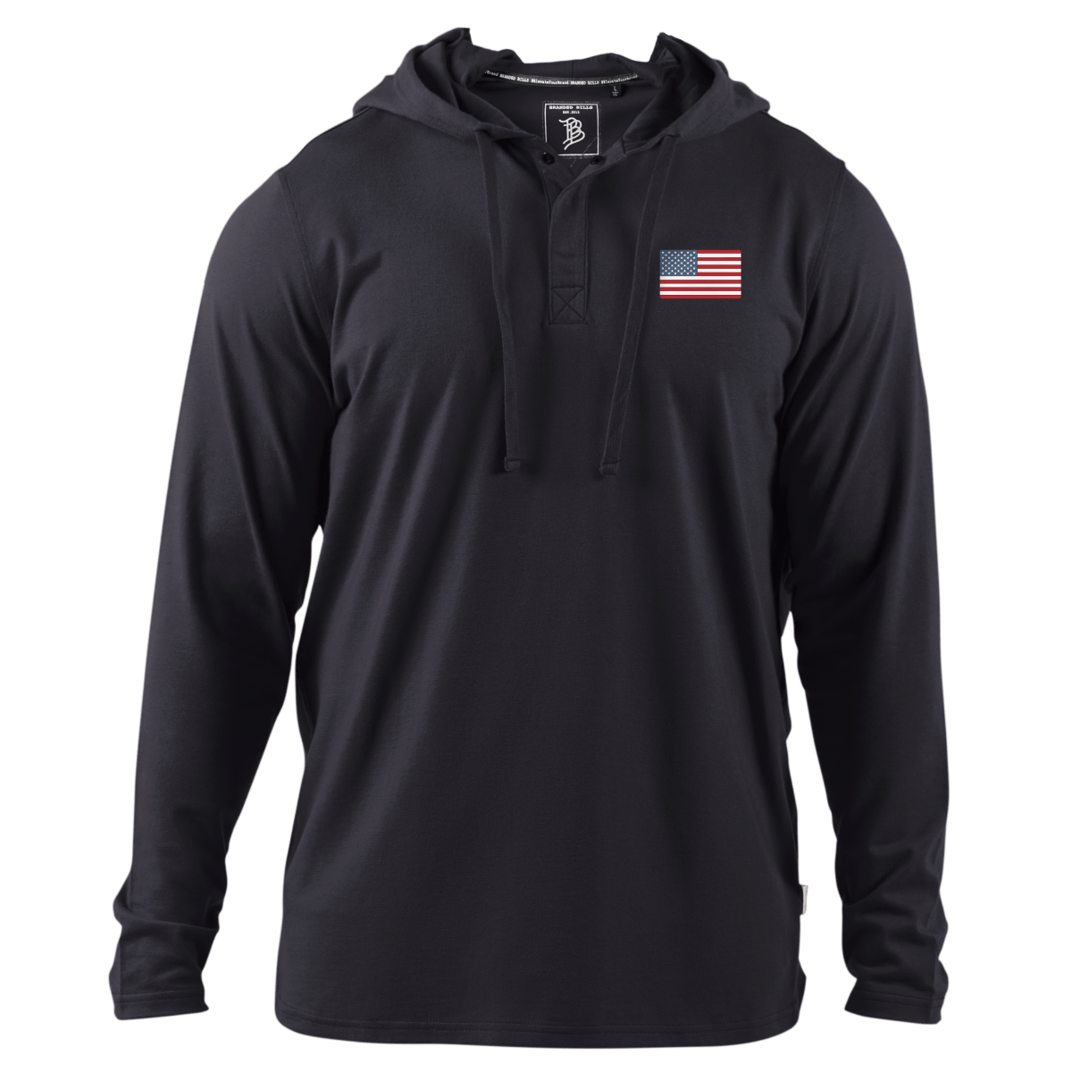 United States of America Badge Cortaro™ Hooded Henley  Black