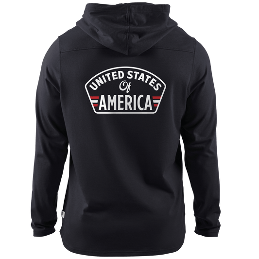 United States of America Badge Cortaro™ Hooded Henley  Black