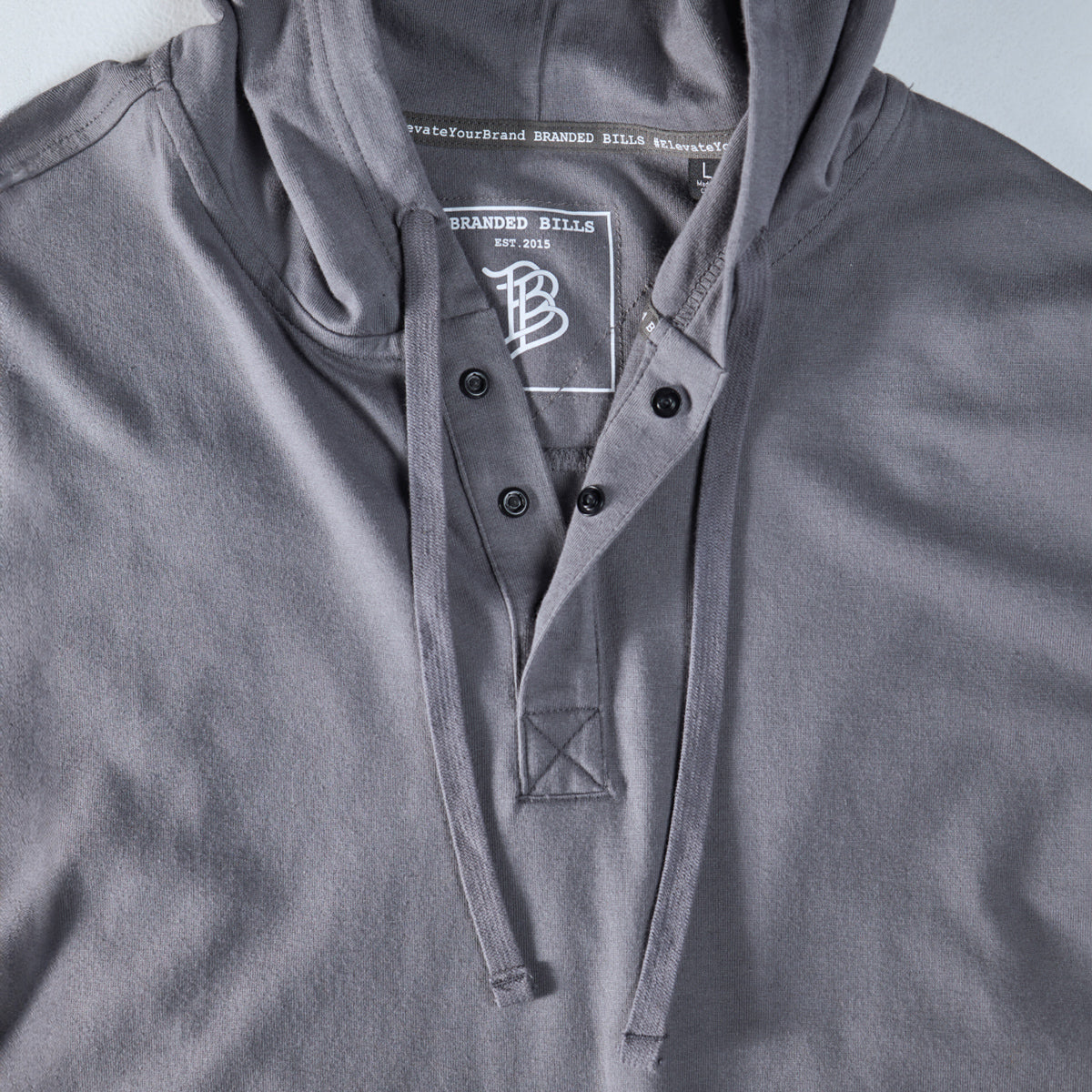 Cortaro™ Hooded Henley Buttons Gray