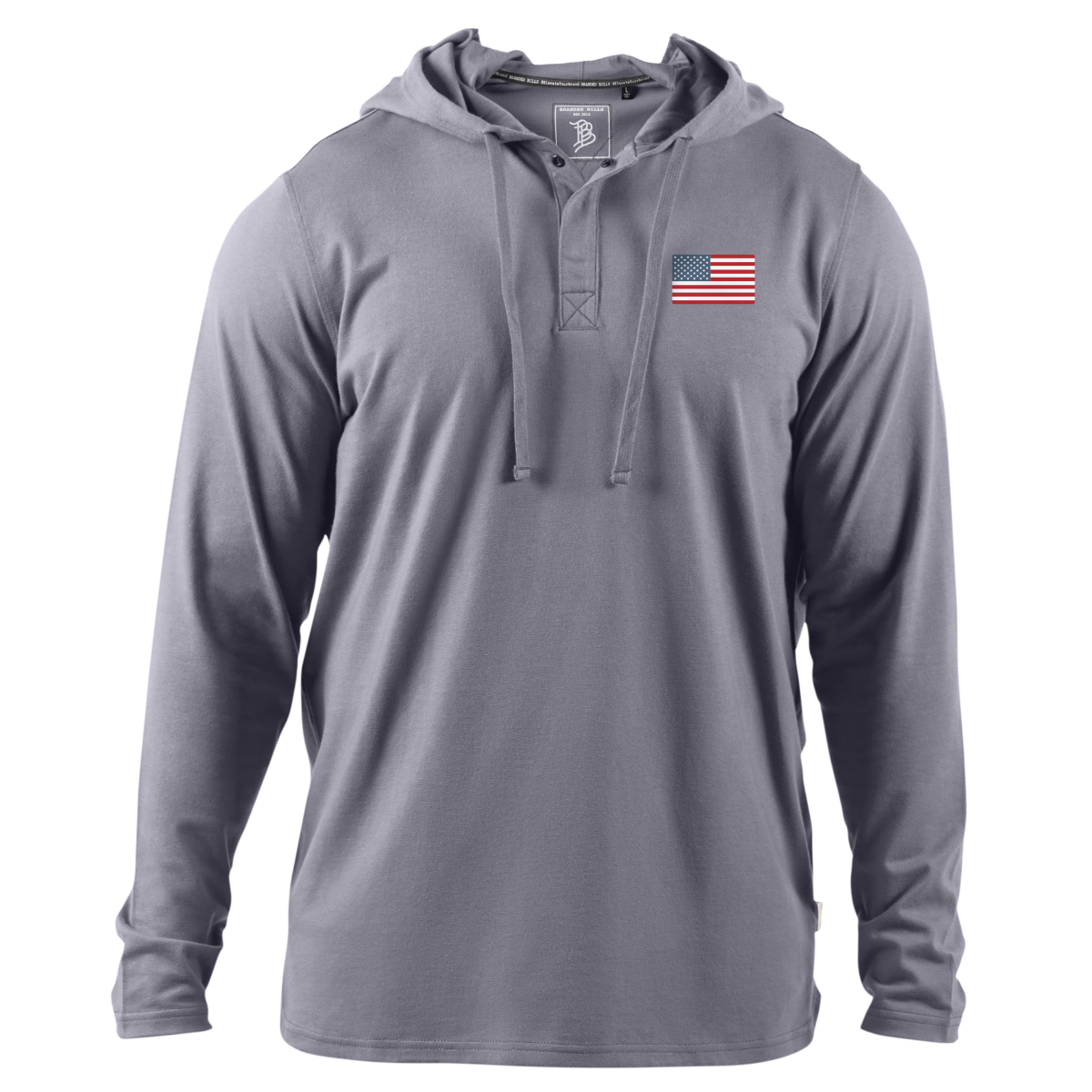Old Glory Cortaro™ Hooded Henley  Gray