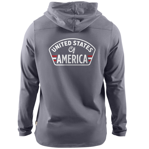United States of America Badge Cortaro™ Hooded Henley  Gray