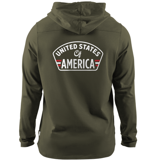 United States of America Badge Cortaro™ Hooded Henley  Loden