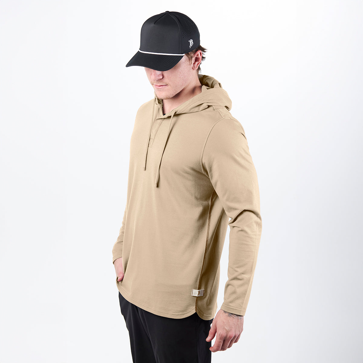 Cortaro™ Hooded Henley Lifestyle Sand