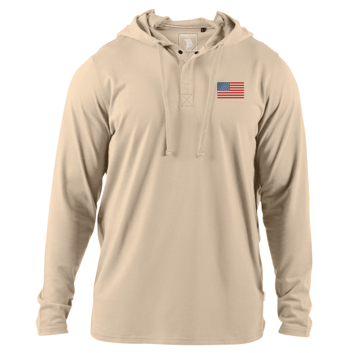 Old Glory Cortaro™ Hooded Henley  Sand