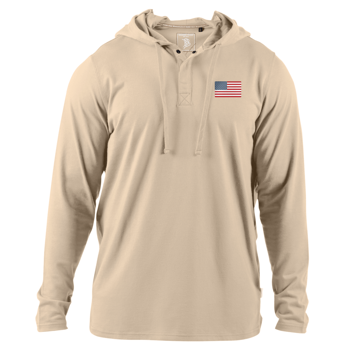 America Badge Cortaro™ Hooded Henley Sand