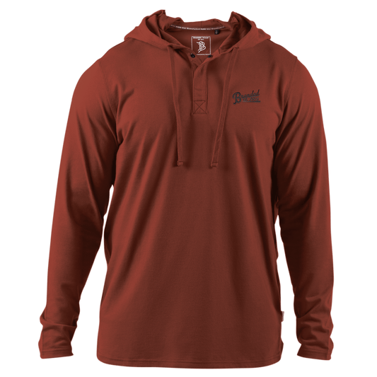 Est. 2015 Stacked Silicone Script Cortaro™ Hooded Henley Sedona
