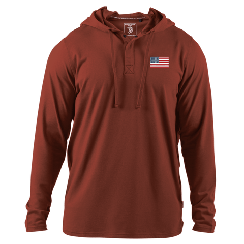 Old Glory Cortaro™ Hooded Henley  Sedona