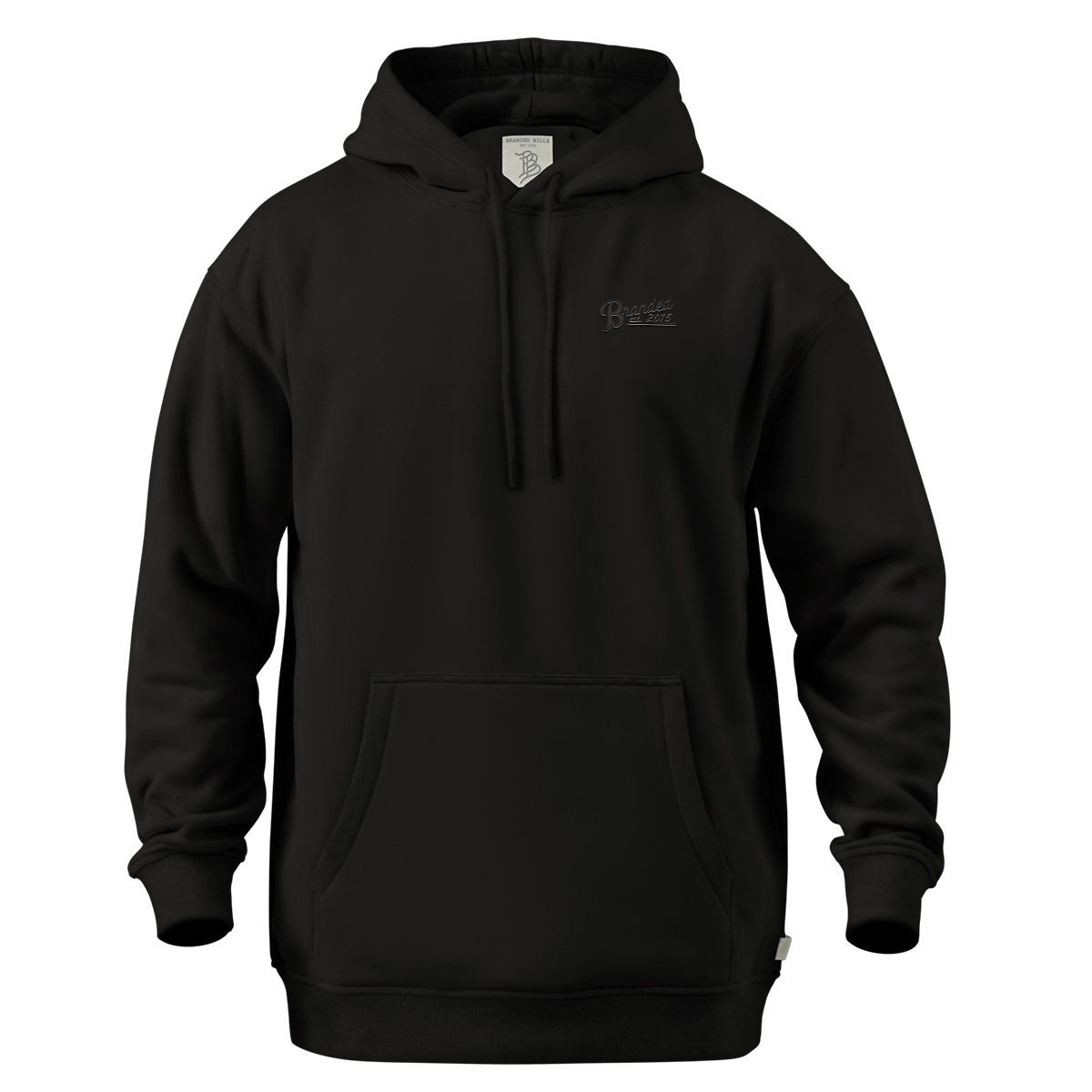 Est. 2015 Stacked Silicone Script Peak™ Hoodie Black
