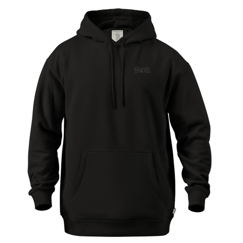 Est. 2015 Stacked Silicone Script Peak™ Hoodie Black